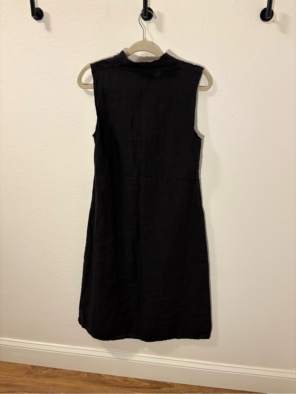 Flax Black Sleeveless Linen Midi Dress - Picture 4 of 4